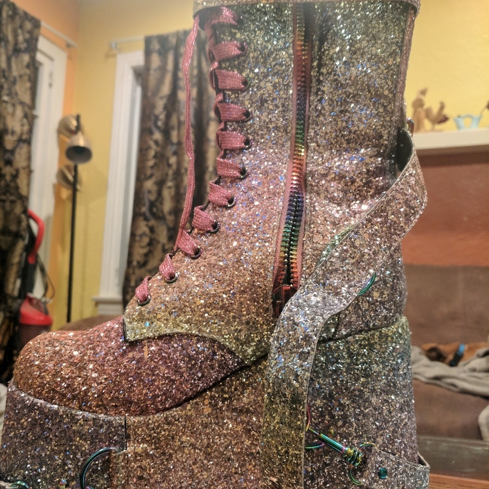 FESTIVAL Rainbow Sparkly Platforms